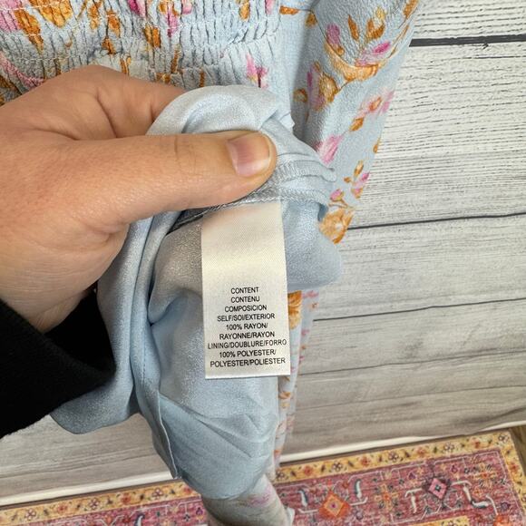 WAYF Women's Kimberly Floral Sleeveless Faux Wrap Midi Dress Size Medium - Picture 9 of 9